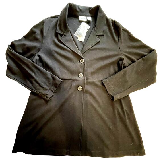 Chico’s Jackets & Blazers - NWT Chicos Black Ponte Barentin Jacket 3 Button Classic Old Money Size 3 (XL)